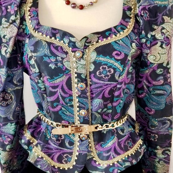 Cachet by Bari Protas Multi Colored Vtg 80's Eveni - Picture 2 of 2